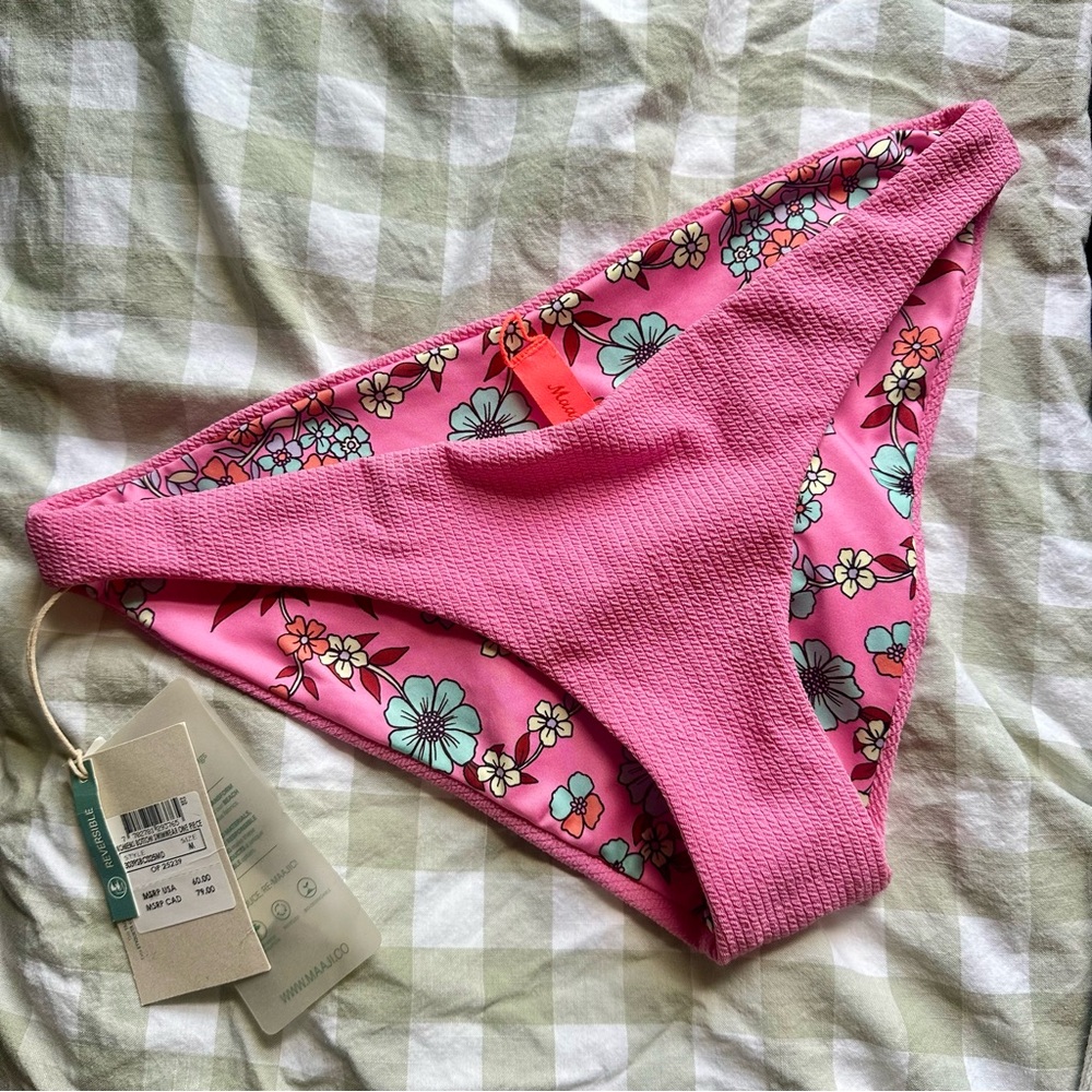 Maaji Pink Floral Bikini Bottom